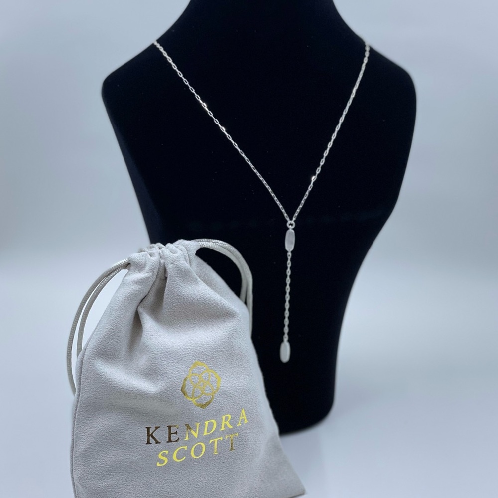 Kendra Scott Y Necklace in Bright Silver